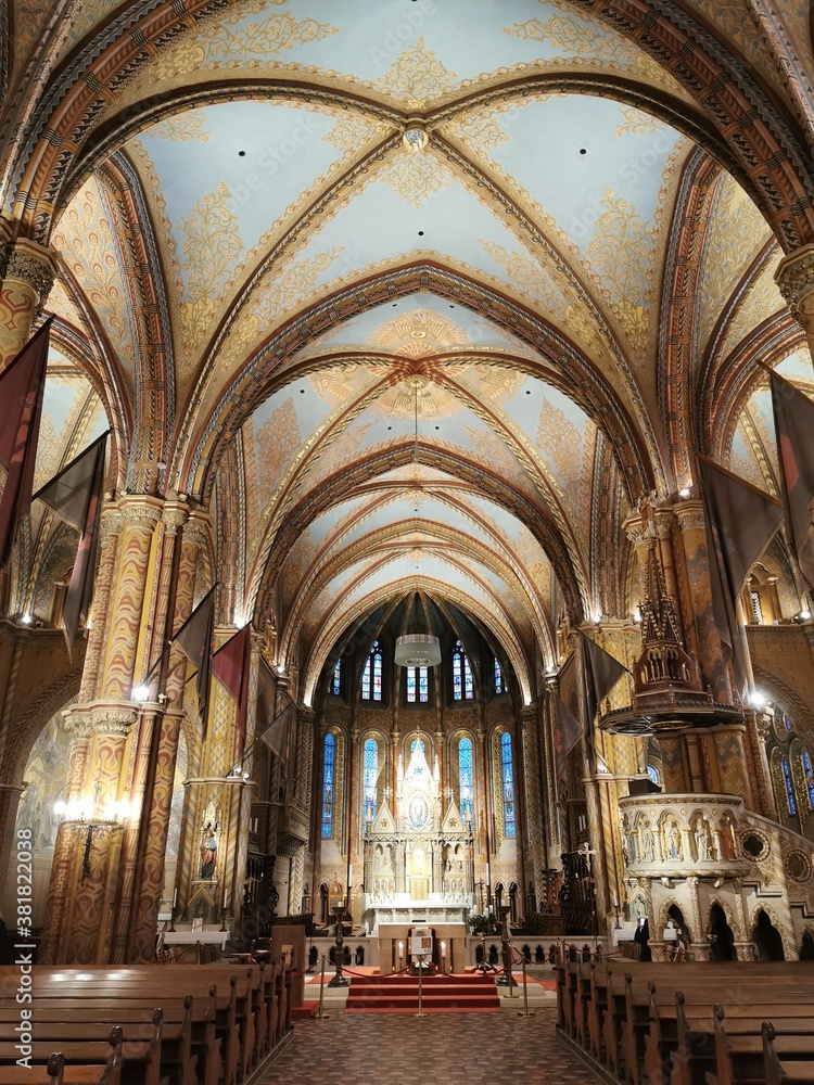 interior of the church of Matthias Coronation Church, Budapest 