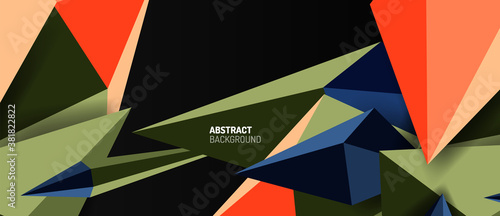 3d low poly abstract shape background vector illustration