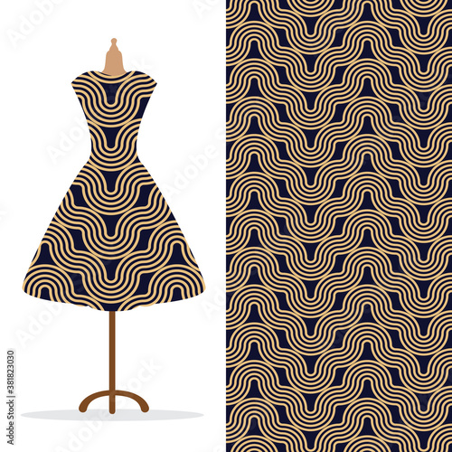 Womens long dress mock up with bright seamless