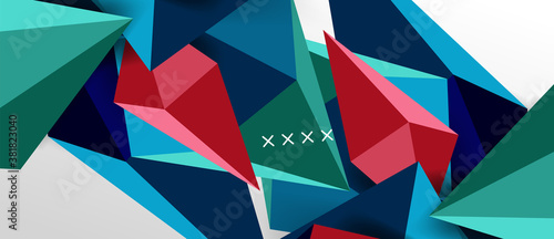3d low poly abstract shape background vector illustration