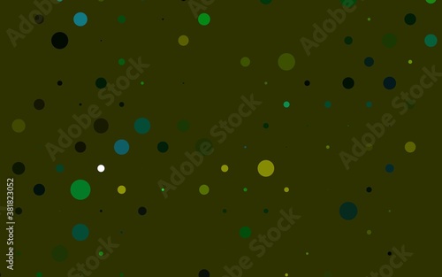 Light Green  Yellow vector texture with disks. Beautiful colored illustration with blurred circles in nature style. Pattern for ads  leaflets.