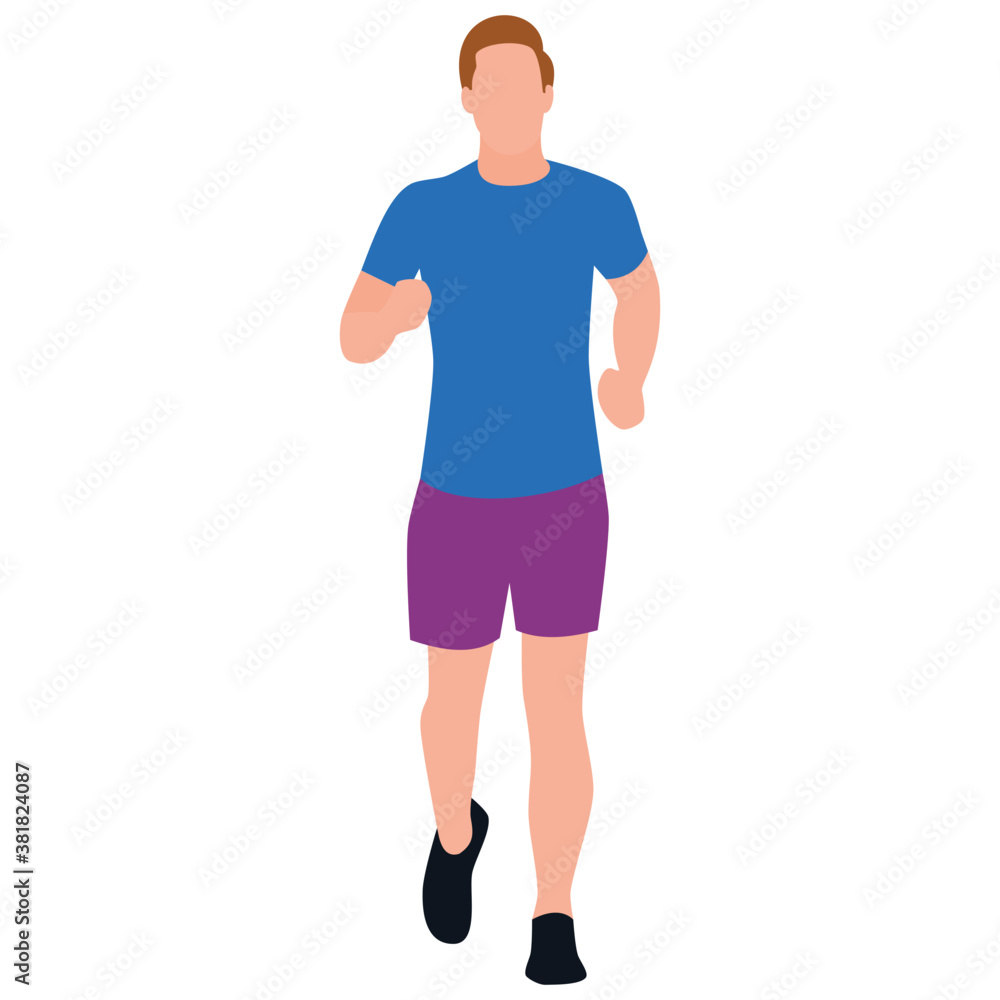 
Flat icon design of jogging, running 
