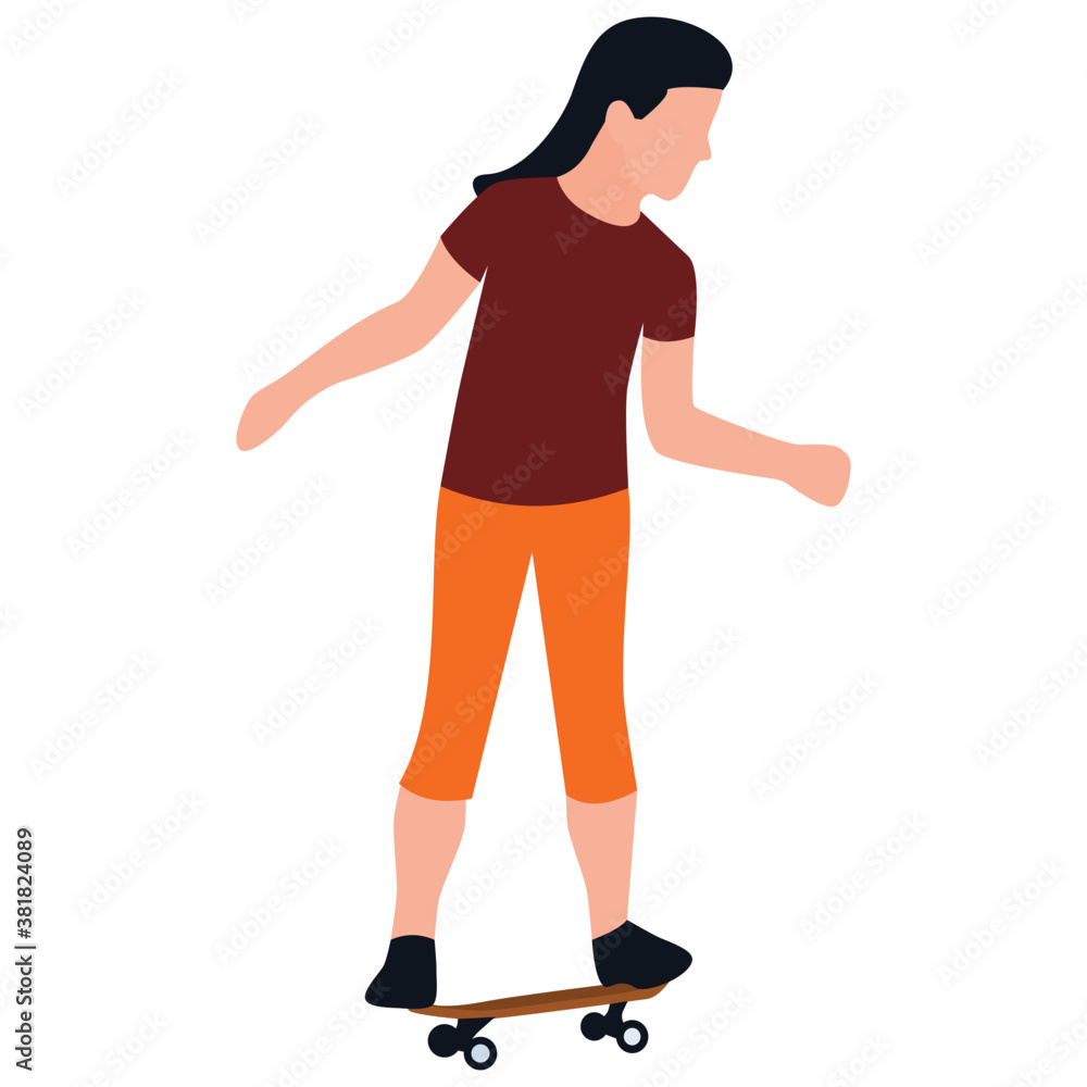
Flat icon design of exercising girl 
