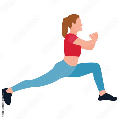  Flat icon design of exercising girl © Vectors Market