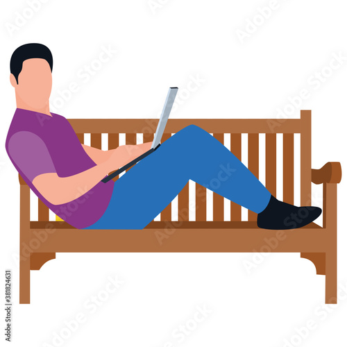 
After walk relaxing man flat icons 
