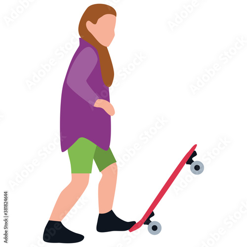 
Flat icon design of skateboarder 
