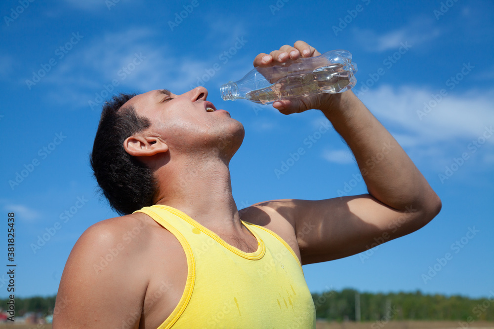 mature man drinking