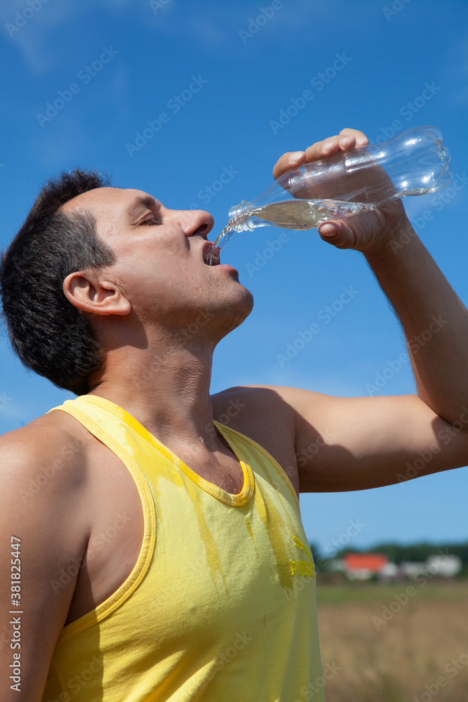 mature man drinking
