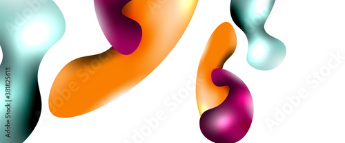 Bubbles abstract background. Liquid splashes on white vector template