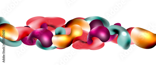 Bubbles abstract background. Liquid splashes on white vector template