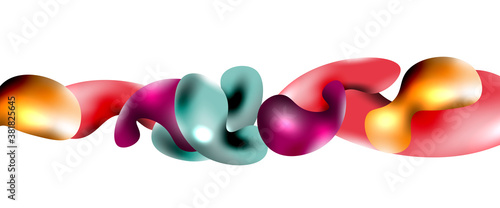 Bubbles abstract background. Liquid splashes on white vector template