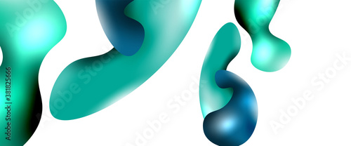 Bubbles abstract background. Liquid splashes on white vector template