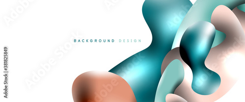Bubbles abstract background. Liquid splashes on white vector template