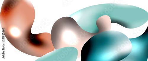 Bubbles abstract background. Liquid splashes on white vector template