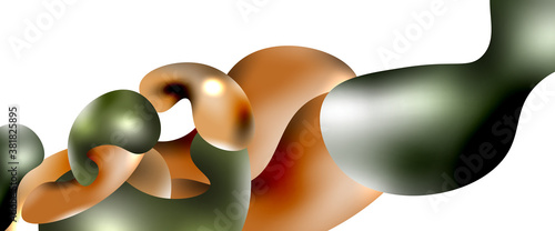 Bubbles abstract background. Liquid splashes on white vector template