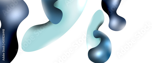 Bubbles abstract background. Liquid splashes on white vector template