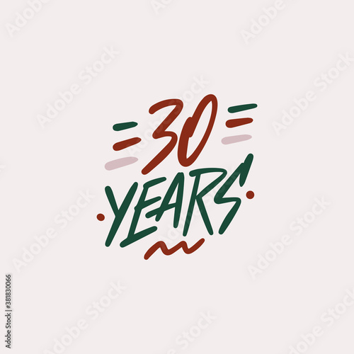 30 years anniversary pictogram vector icon, 30th year birthday logo label.