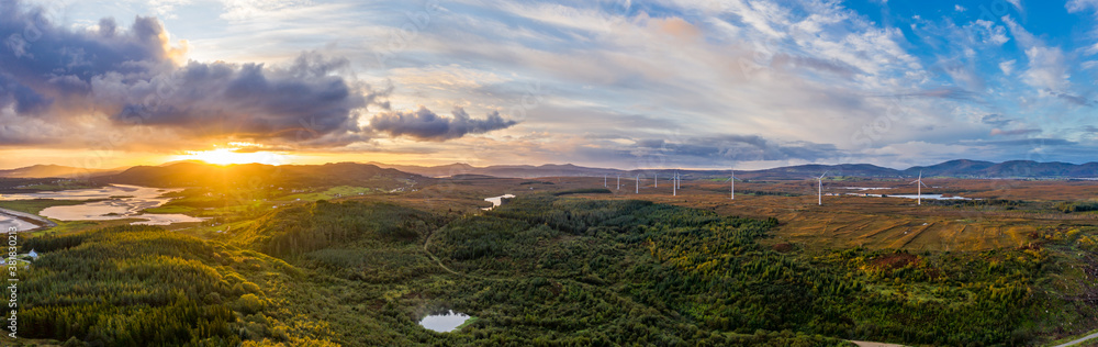 Bonny Glen and the Loughderryduff windfarm between Ardara and Portnoo in County Donegal. Bonny Glen and the Loughderryduff windfarm between Ardara and Portnoo in County Donegal.