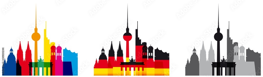 Deutschland Skyline Grafik