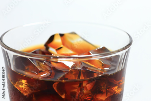 glass of iced coffee close up