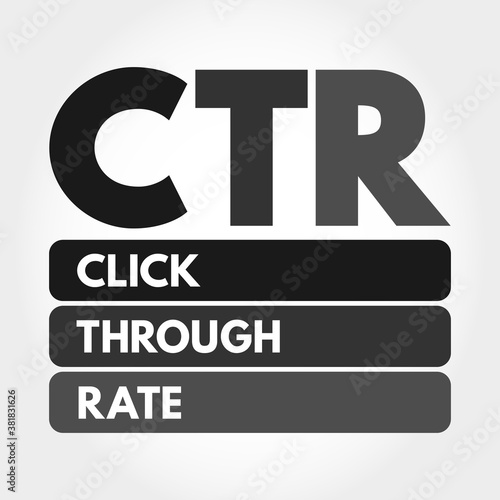 CTR - Click Through Rate acronym concept, business concept background
