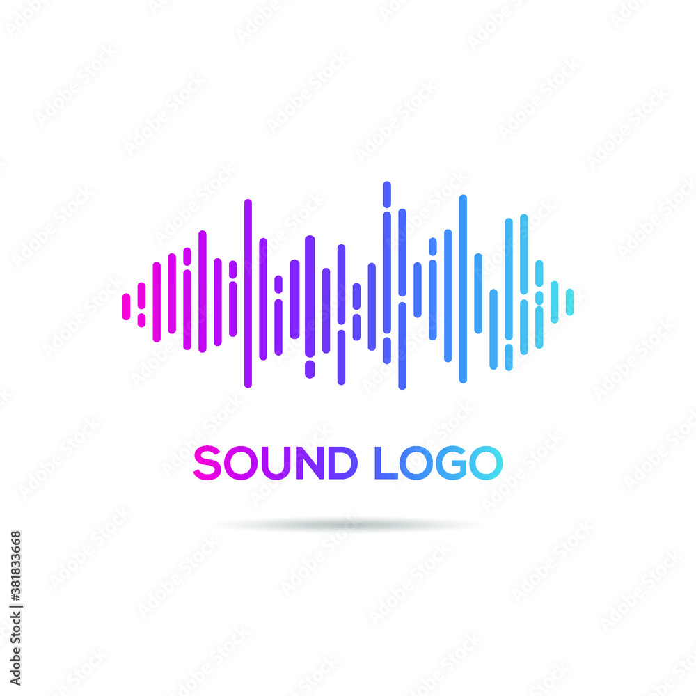 Vector of gradient sound logo in flat design. Eps10 vector illustration. Vector of gradient sound logo in flat design. Eps10 vector illustration.
