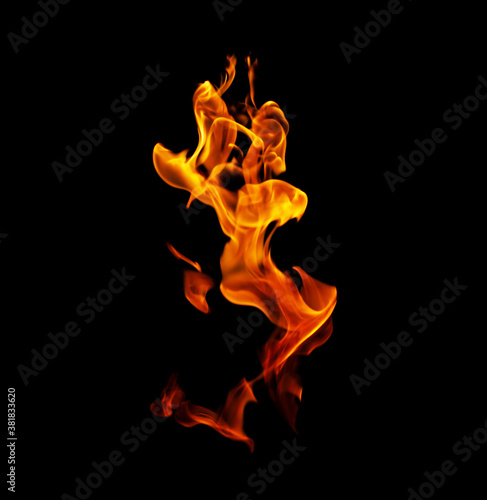 fire isolated on a black background