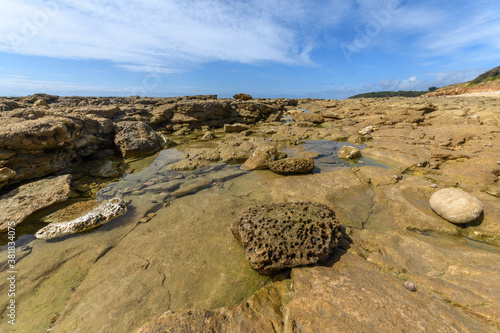 Landscape of the French Atlantic coast at low tide. photo