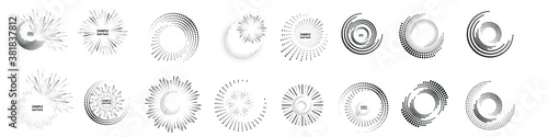Halftone dots in circle form. round logo . vector dotted frame . Half tones design element