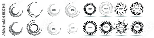 Halftone dots in circle form. round logo . vector dotted frame . Half tones design element