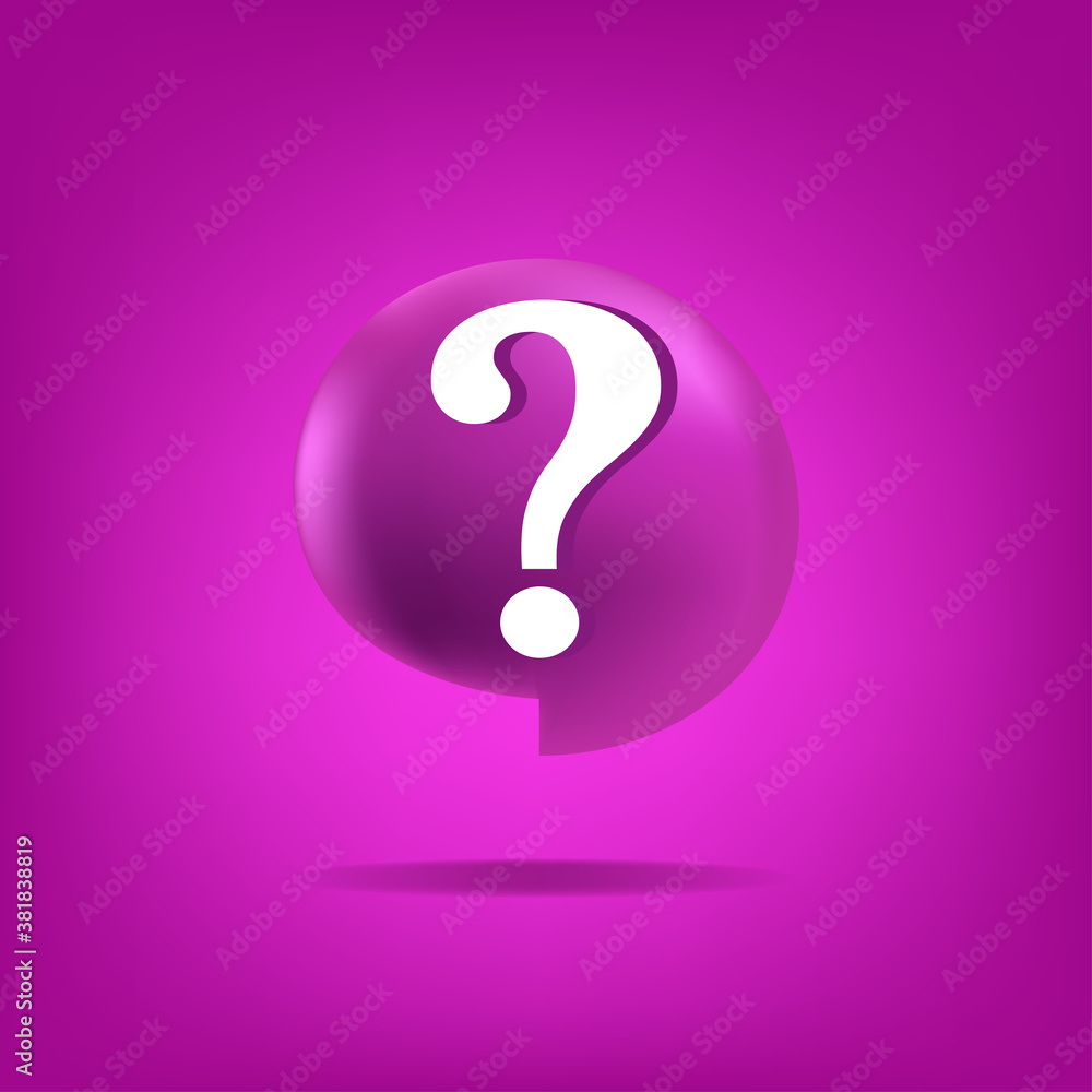 Question mark icon vector illustration on magenta background Question mark icon vector illustration on magenta background