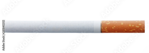 New cigarette with filter isolated on white