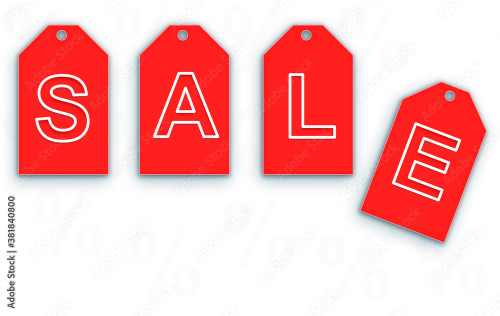 sale labels red and white color