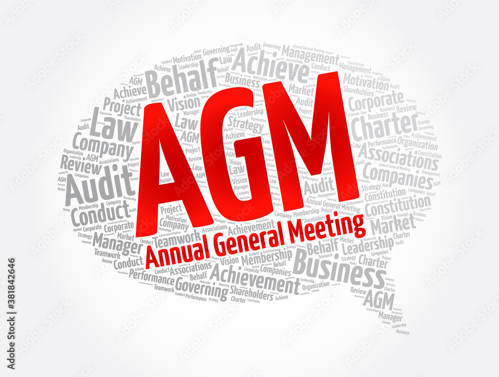 AGM - Annual General Meeting acronym word cloud, business concept  background Stock-Vektorgrafik | Adobe Stock