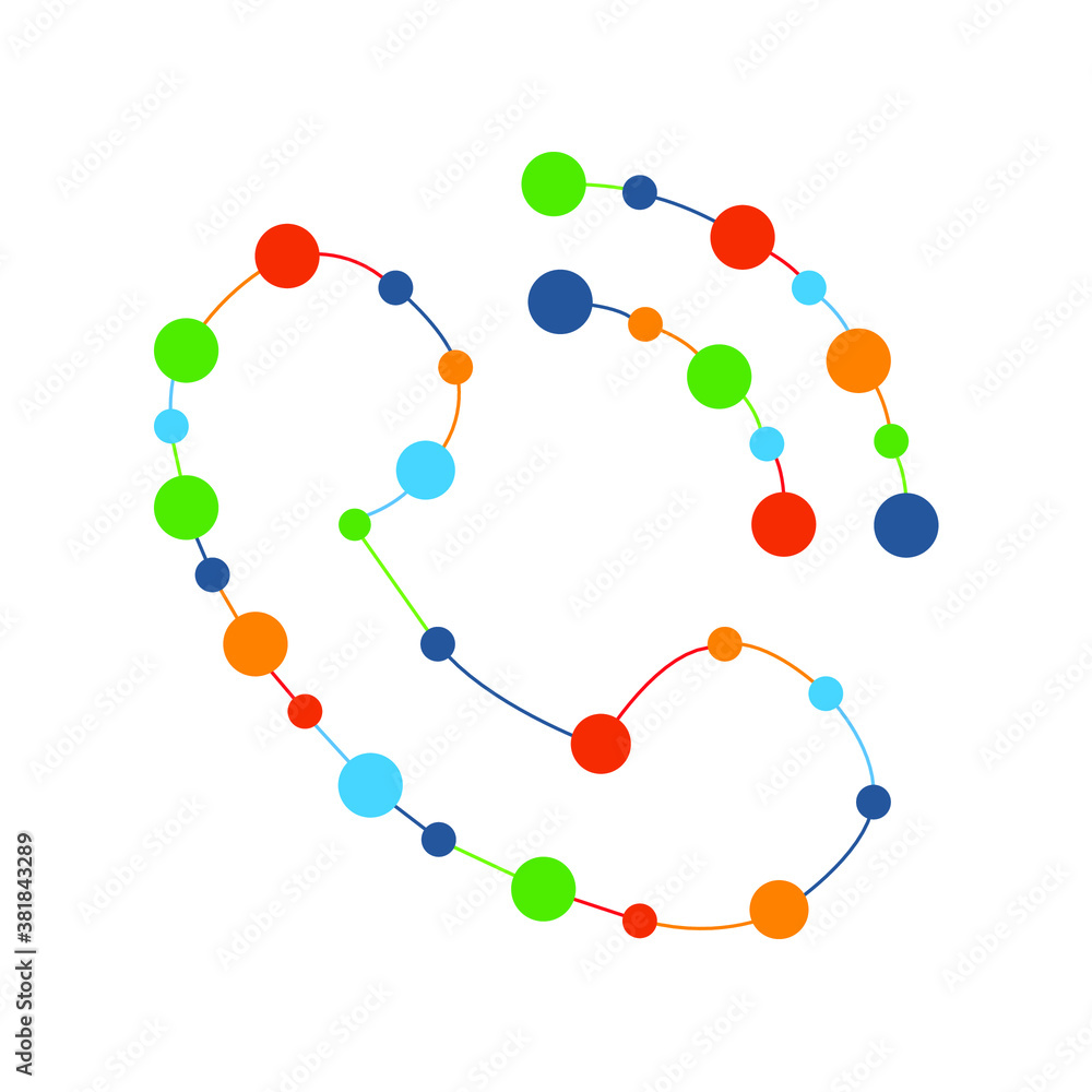 Phone call Receiver colorful connected dots digital modern flat vector icon logo Phone call Receiver colorful connected dots digital modern flat vector icon logo
