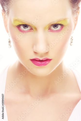 closeup portrait of young caucasian female
