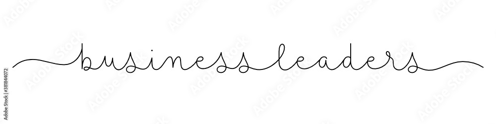 BUSINESS LEADERS black vector monoline calligraphy banner with swashes BUSINESS LEADERS black vector monoline calligraphy banner with swashes