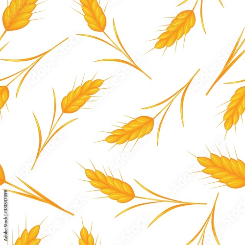 Seamless pattern. Golden ears of wheat.