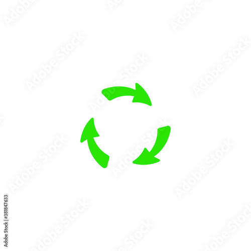 Recycle symbol. Sketch doodle reuse logo vector illustration for graphic and web design. Hand drawn vector icon isolated on white background.