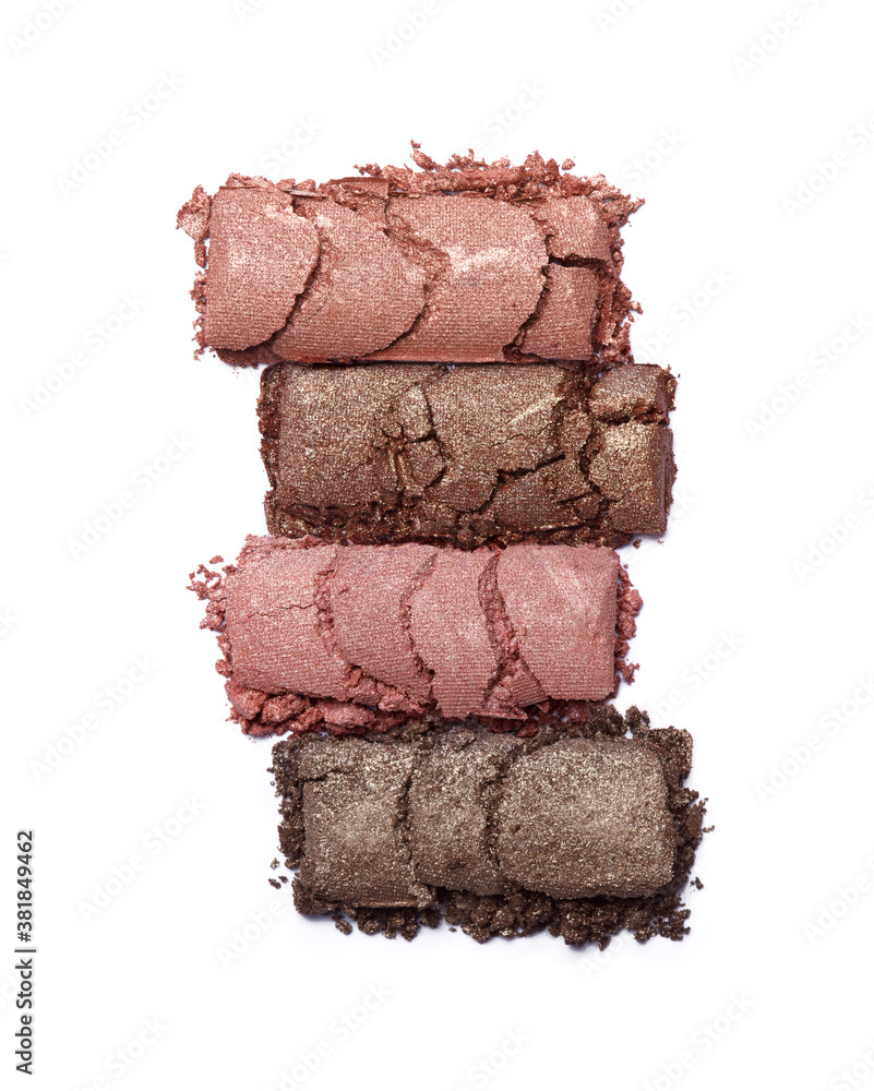 Crushed eyeshadow isolated on white Crushed eyeshadow isolated on white