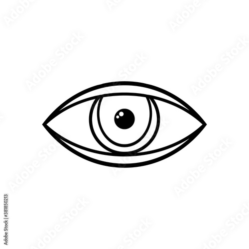 Eye black icon. Occult mystic eye symbol. Esoteric sign. Vector illustration isolated on white.