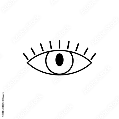 Eye black icon. Occult mystic eye symbol. Esoteric sign. Vector illustration isolated on white. © Віталій Баріда