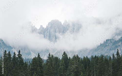 Cloudy mountains cape