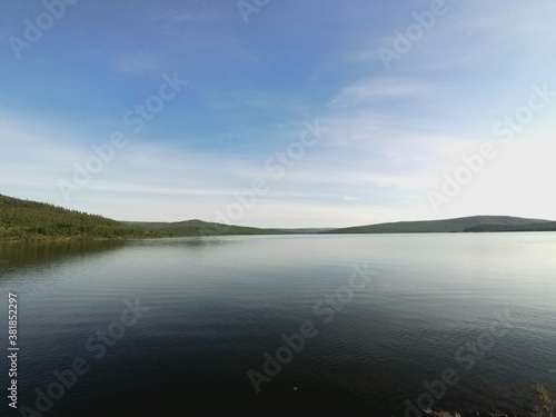 lake and mountains