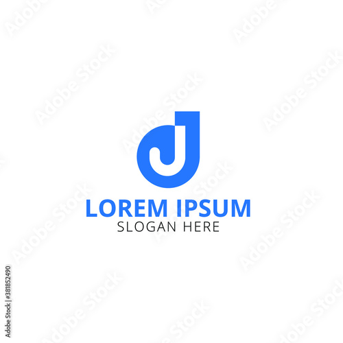Creative And Unique DJ Letter Business Logo Design Template 