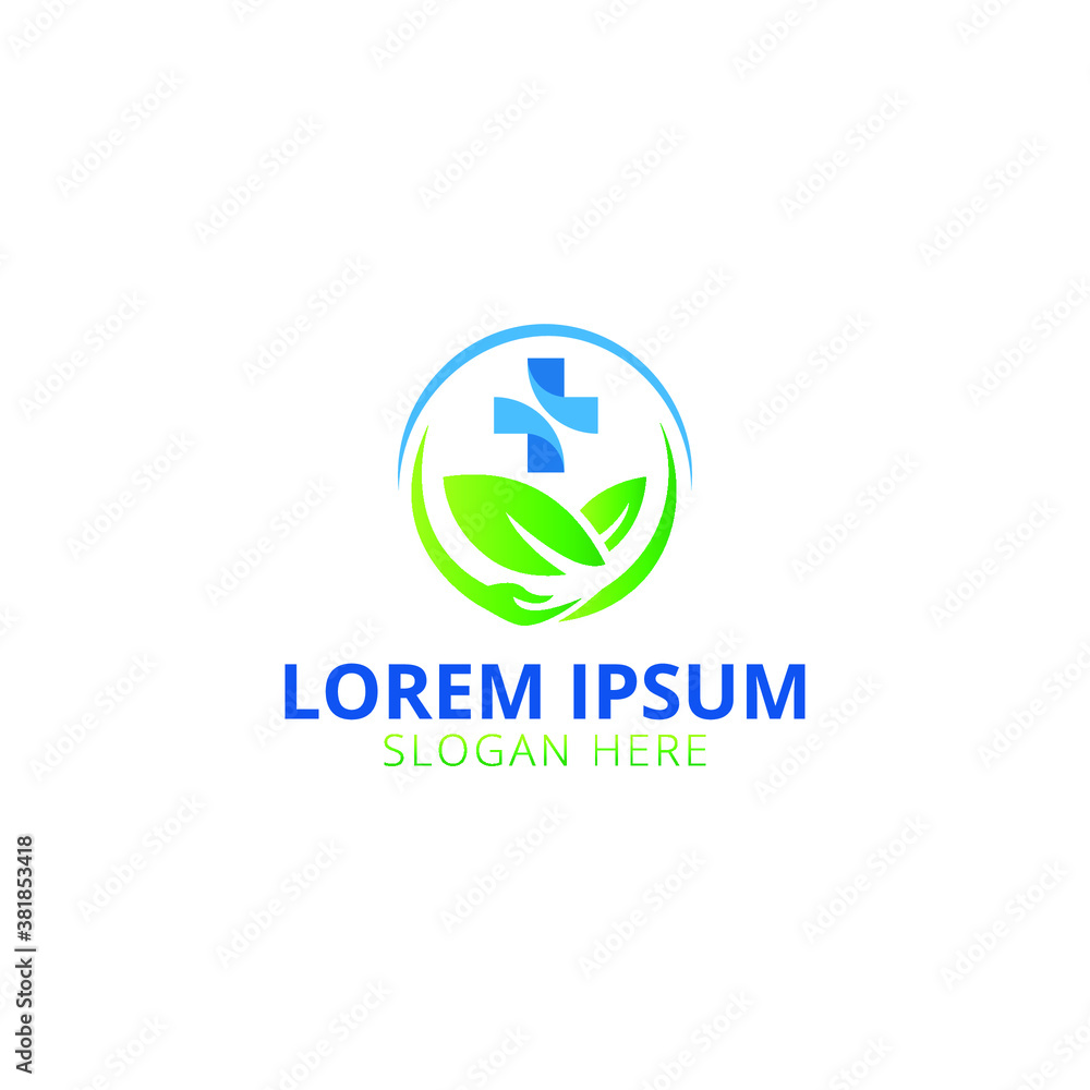 Creative and Unique Medical Logo with Nature Creative and Unique Medical Logo with Nature