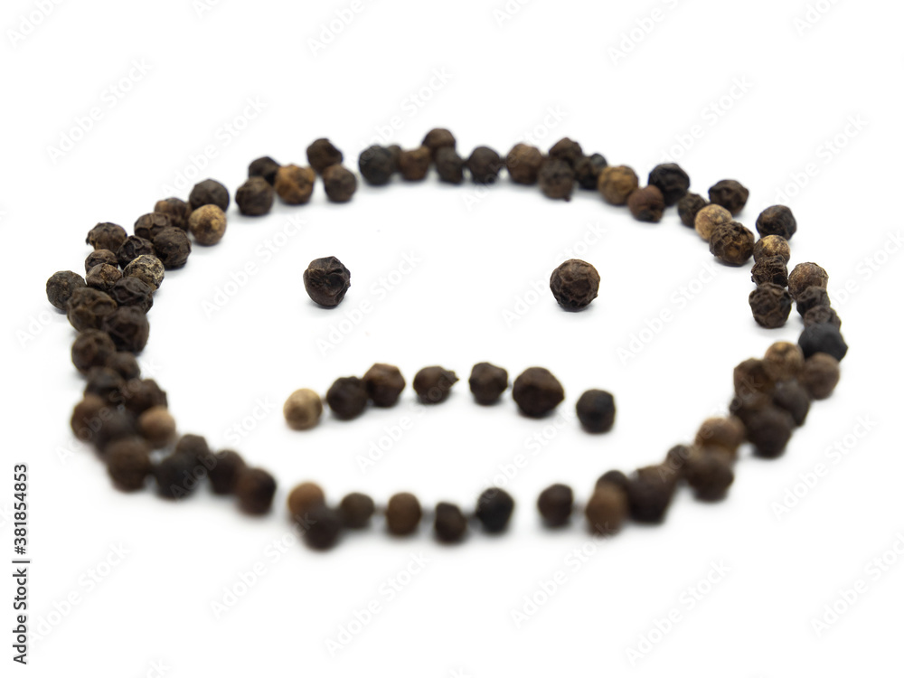 Black pepper emoticon sad. Isolated tasty, background herb, spice, peppercorn emoticons for social media banner. Black pepper emoticon sad. Isolated tasty, background herb, spice, peppercorn emoticons for social media banner.