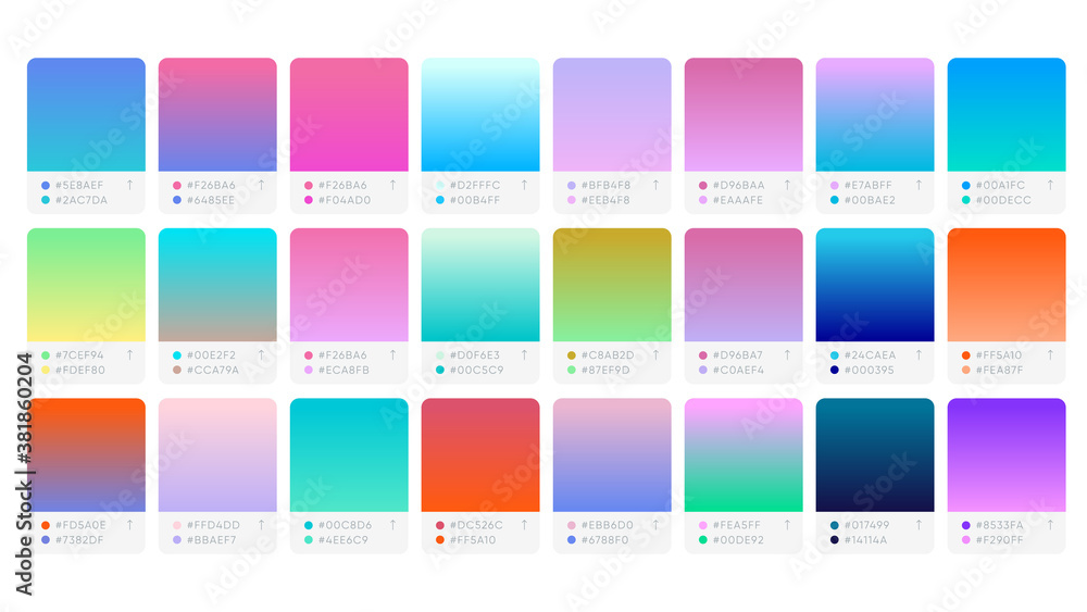 Pantone Colour Palette Catalog Samples Gradient in RGB or HEX Stock Vector Adobe Stock