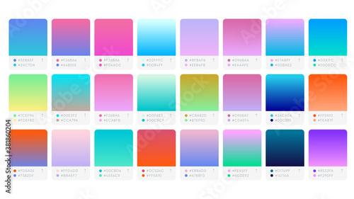 Pantone Colour Palette Catalog Samples Gradient in RGB or HEX