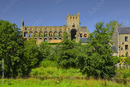 The former church and Jedburgh Abbey, King David I. founded the Abbey in 1138. The border with Northumbria. Roxburghshire, Scotland, United Kingdom. photo